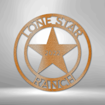 Steel Sign Copper / 12" Custom LoneStar Metal Art Sign