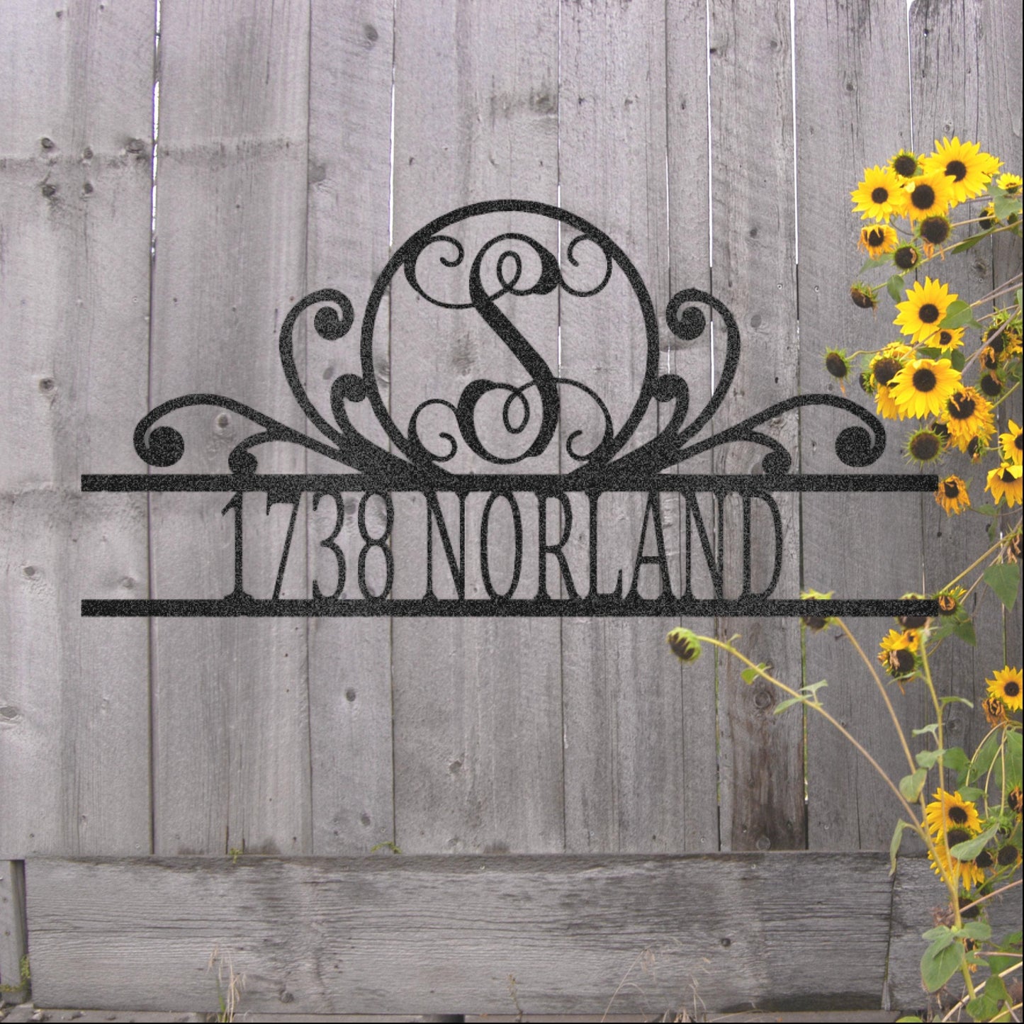 Steel Sign Custom Address Scroll Family Name Metal Art Sign