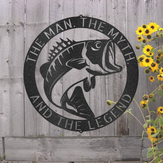 Steel Sign Custom  Bass Fish Metal Art Sign