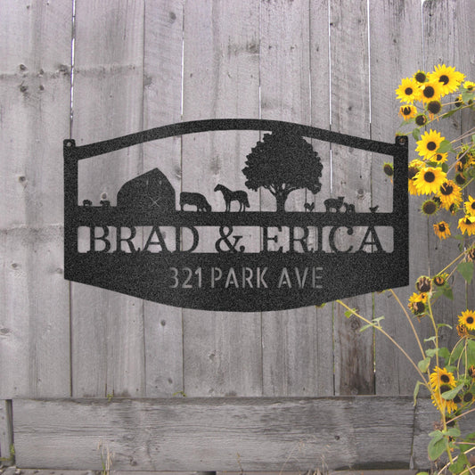 Steel Sign Custom Farm Scene Metal Art Sign