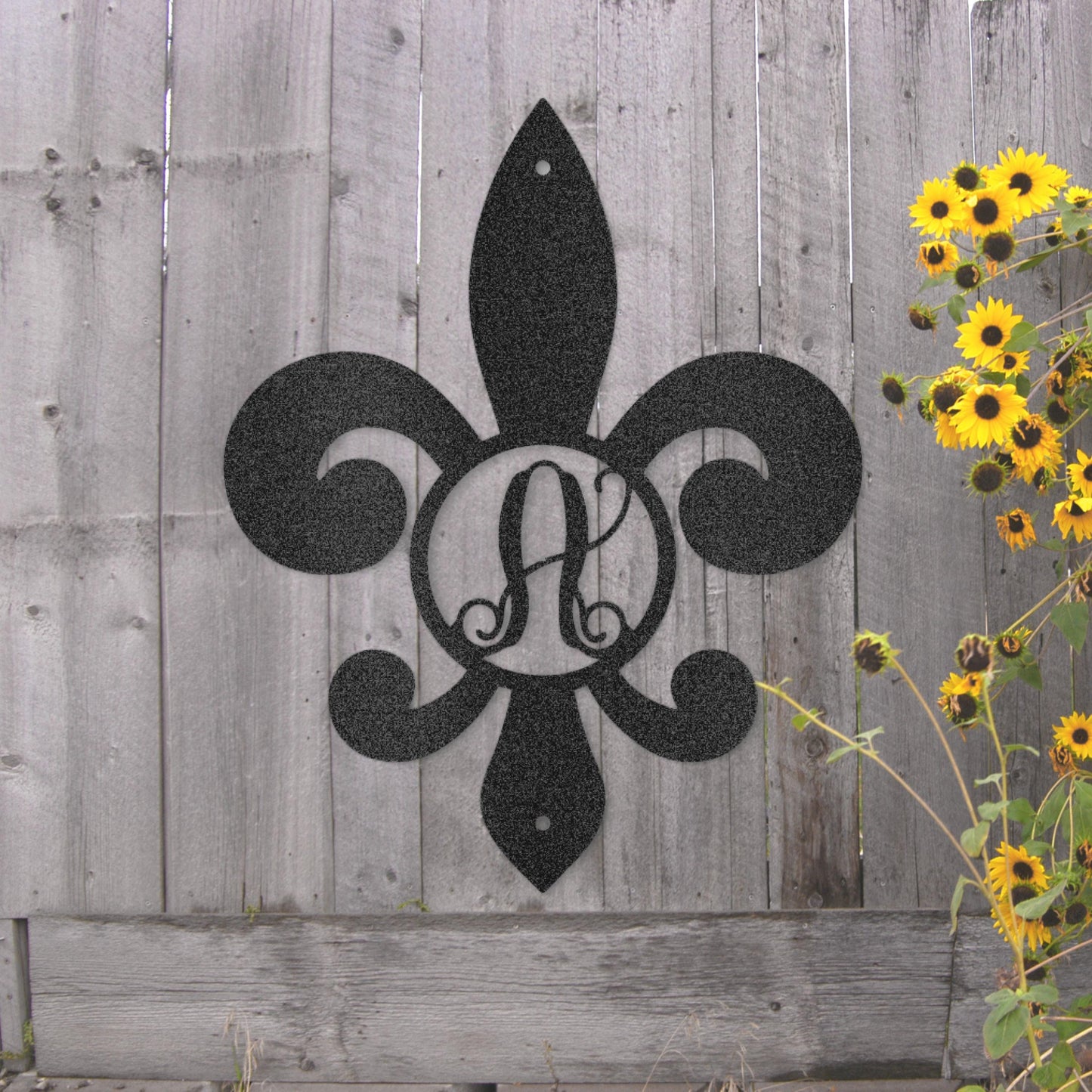 Steel Sign Custom Fleur De Lis Initial Metal Art Sign