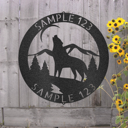 Steel Sign Custom Howling Wolf Metal Art Sign