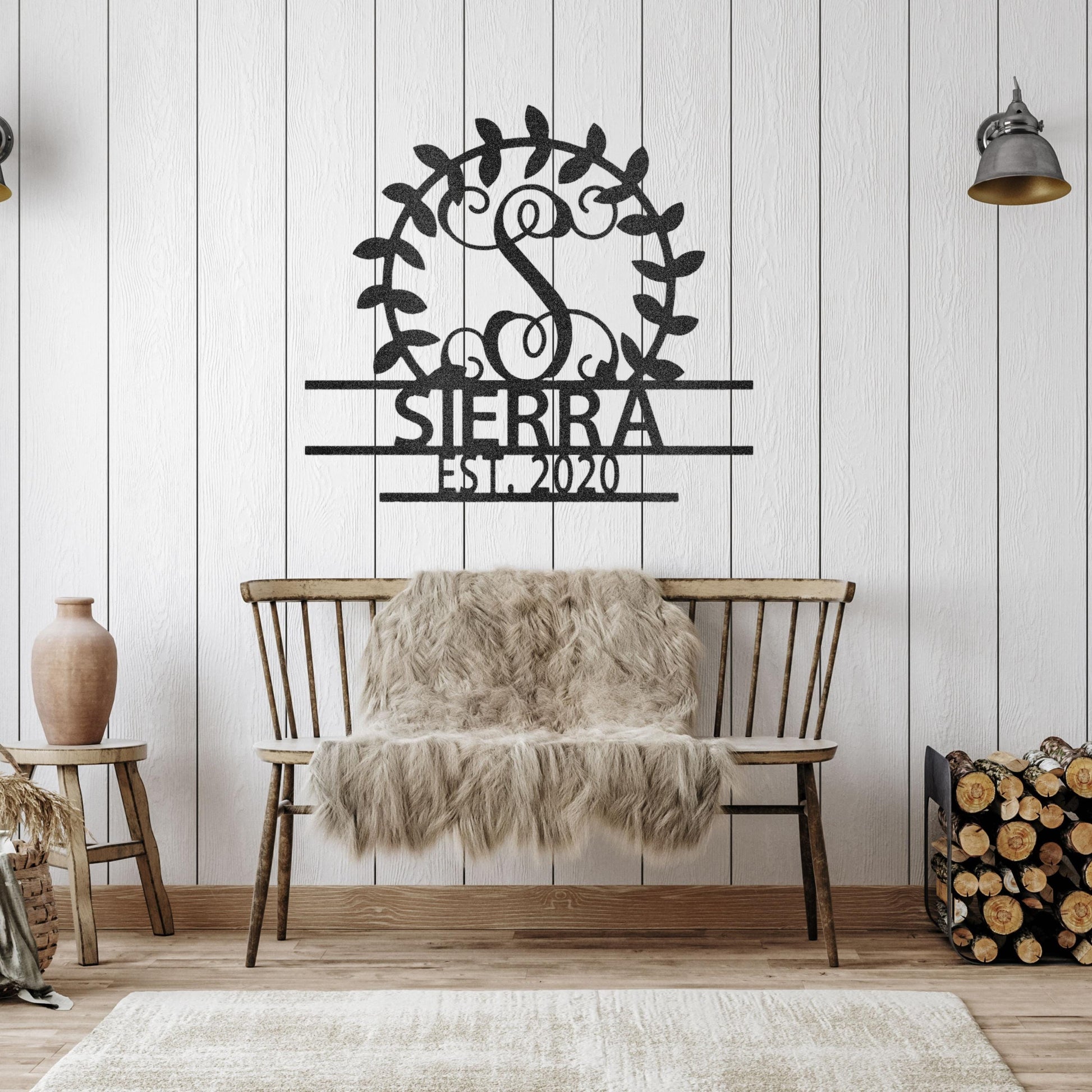 Steel Sign Custom Initial Crest Metal Art Sign