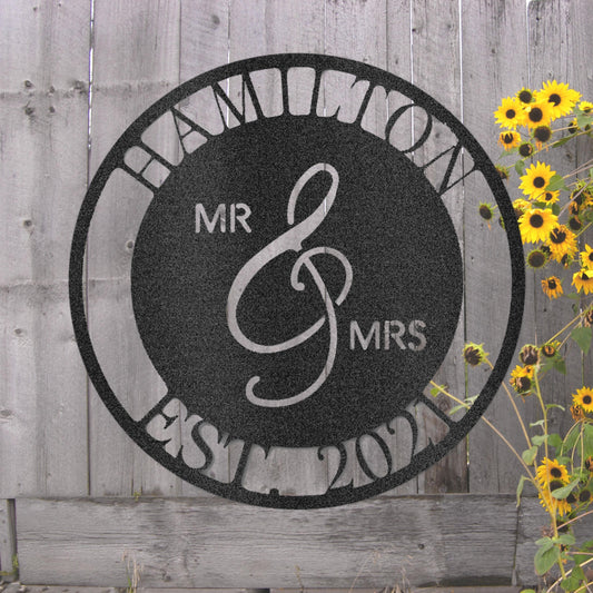 Steel Sign Custom Mr. and Mrs. Metal Art Sign