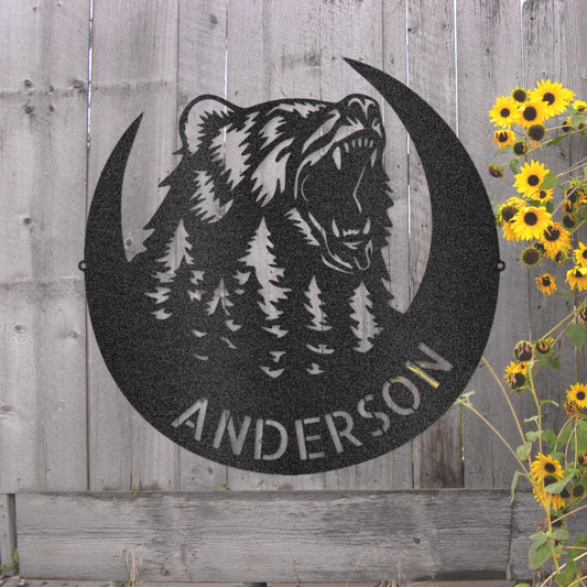 Steel Sign Custom Roaring Bear Metal Art Sign