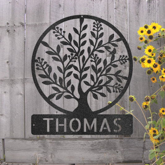 Steel Sign Custom Simple Tree Metal Art Sign