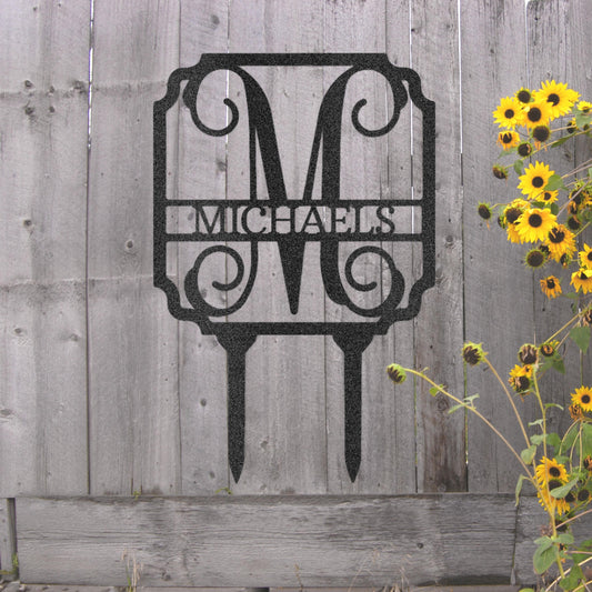 Steel Sign Custom Vine Stake Metal Art Sign