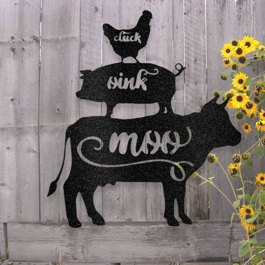 Steel Sign Farm Animals Metal Art Sign