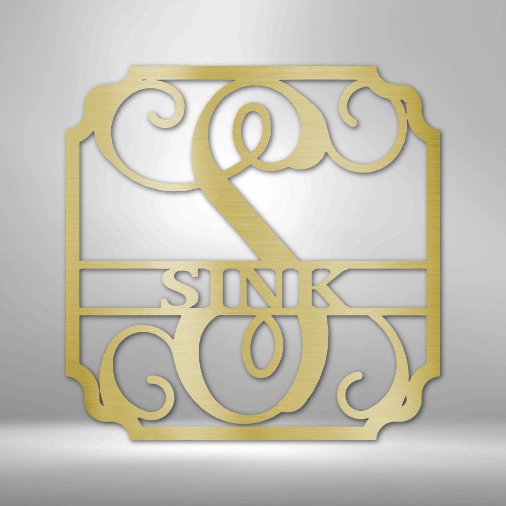 Steel Sign Gold / 12" Custom Classic Family Name Metal Art Sign