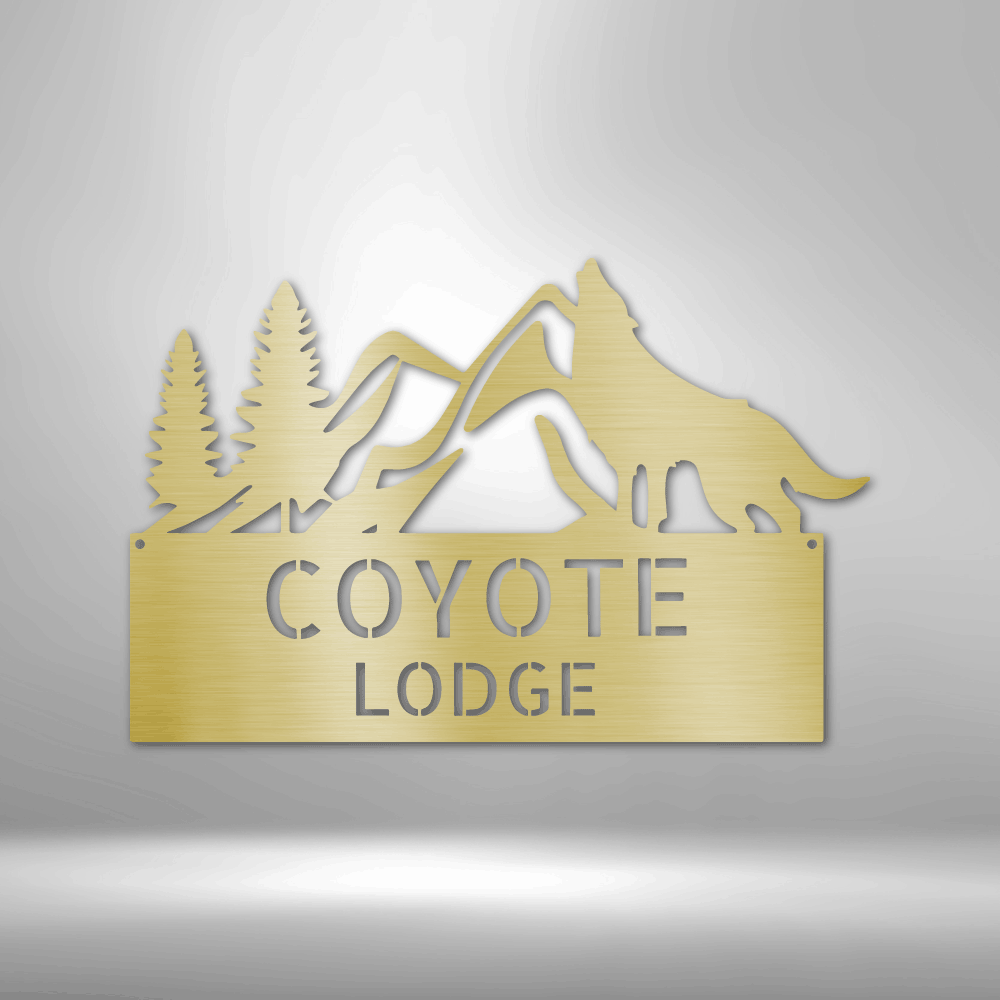 Steel Sign Gold / 12" Custom Coyote Metal Art Sign