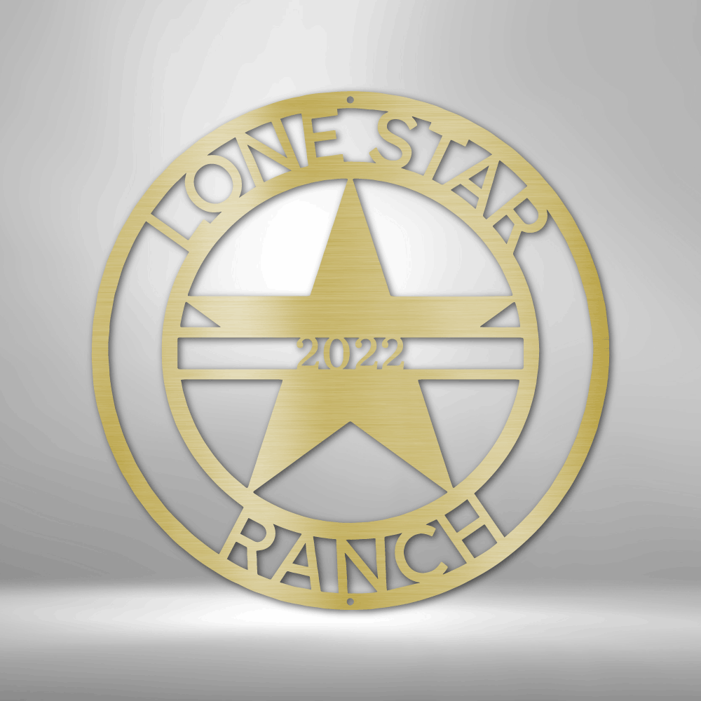 Steel Sign Gold / 12" Custom Lone Star Metal Art Sign