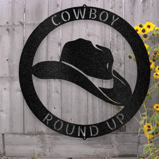 Steel Sign Personalized Cowboy Hat Metal Art Sign