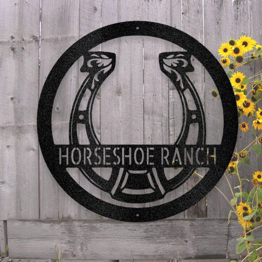 Steel Sign Personalized Horseshoe Metal Art Sign