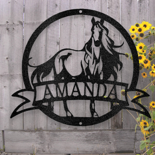 Steel Sign Personalized Majestic Horse Metal Art Sign