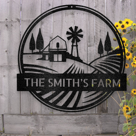 Steel Sign Personalized Rolling Fields Metal Art Sign