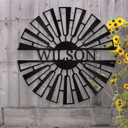 Steel Sign Personalized Windmill Metal Art Sign