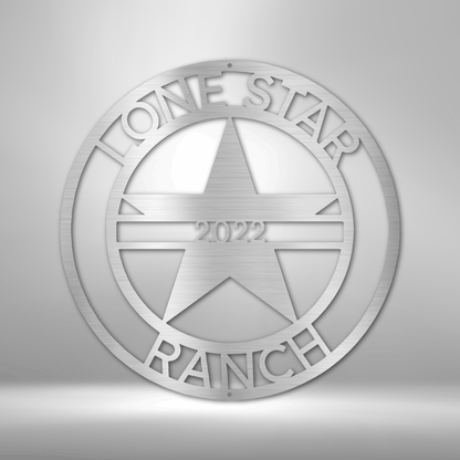 Steel Sign Silver / 12" Custom Lone Star Metal Art Sign