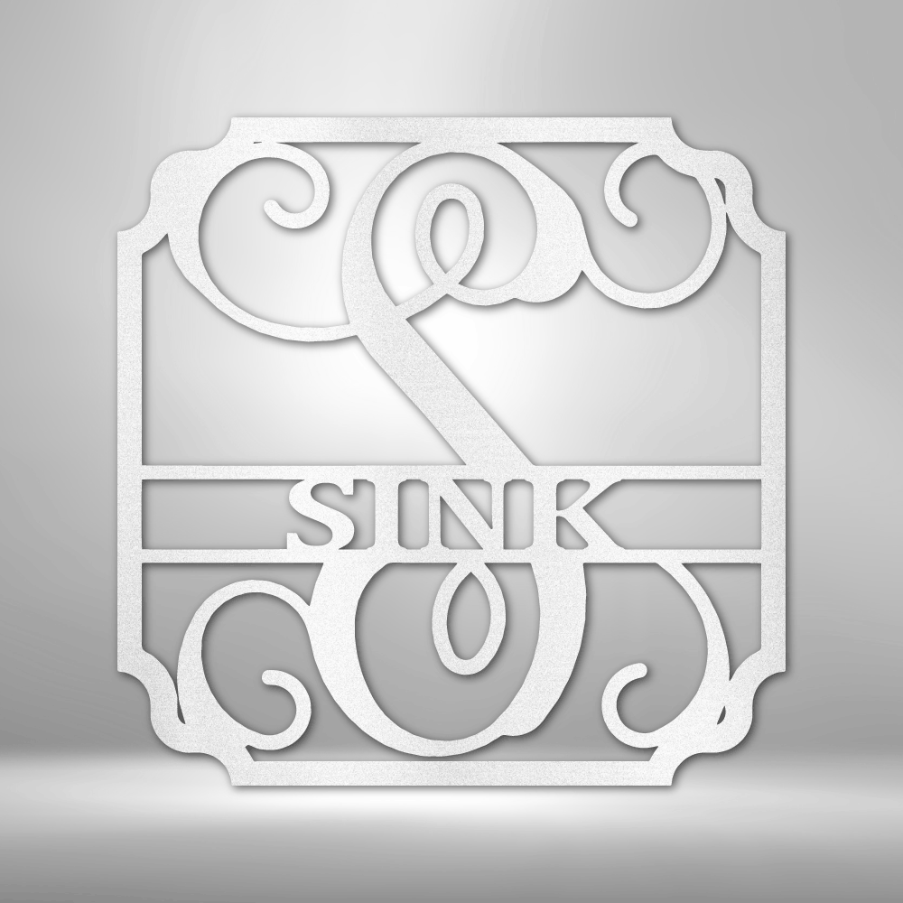 Steel Sign White / 12" Custom Classic Family Name Metal Art Sign