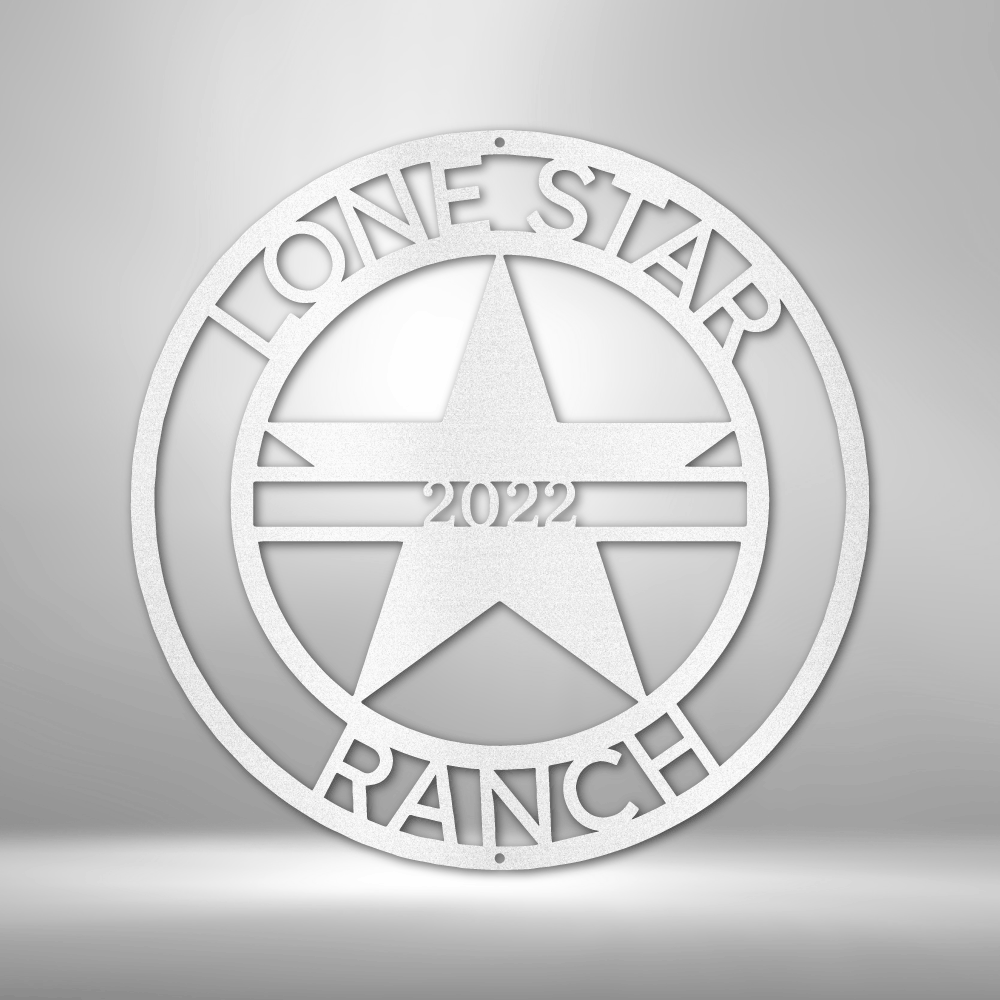 Steel Sign White / 12" Custom Lone Star Metal Art Sign