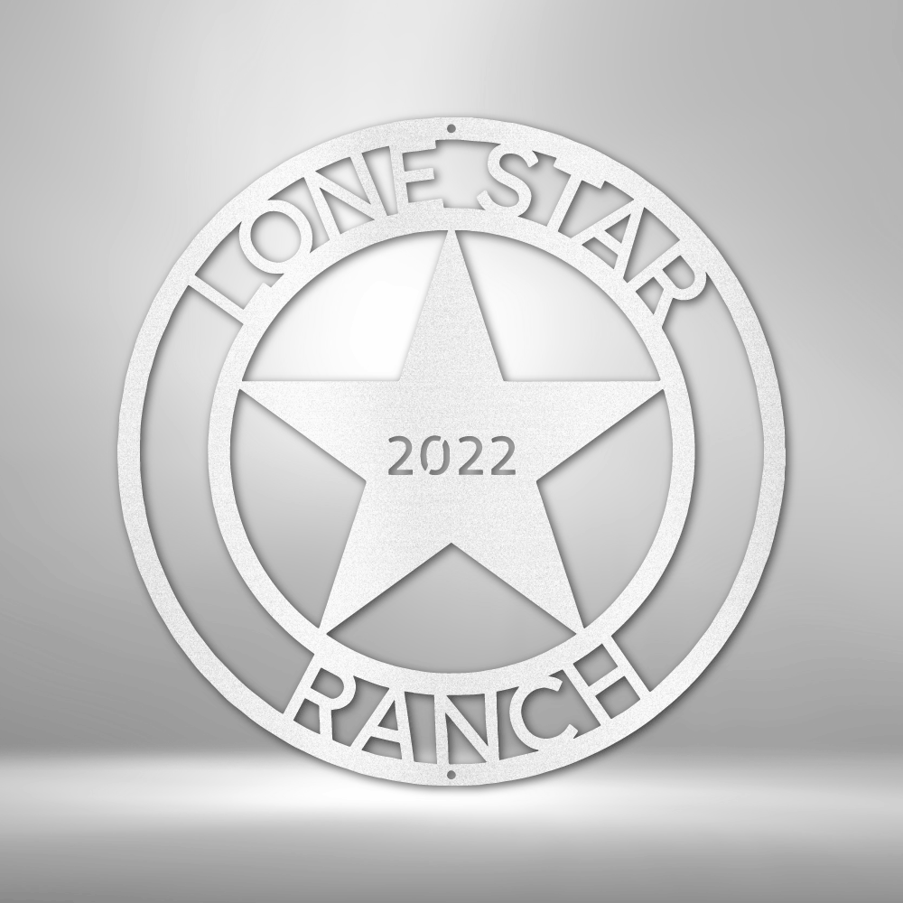 Steel Sign White / 12" Custom LoneStar Metal Art Sign