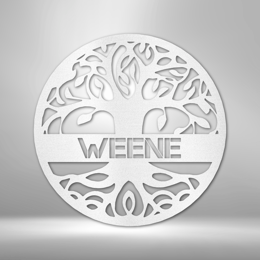 Steel Sign White / 12" Custom Tree of Life Metal Art Sign