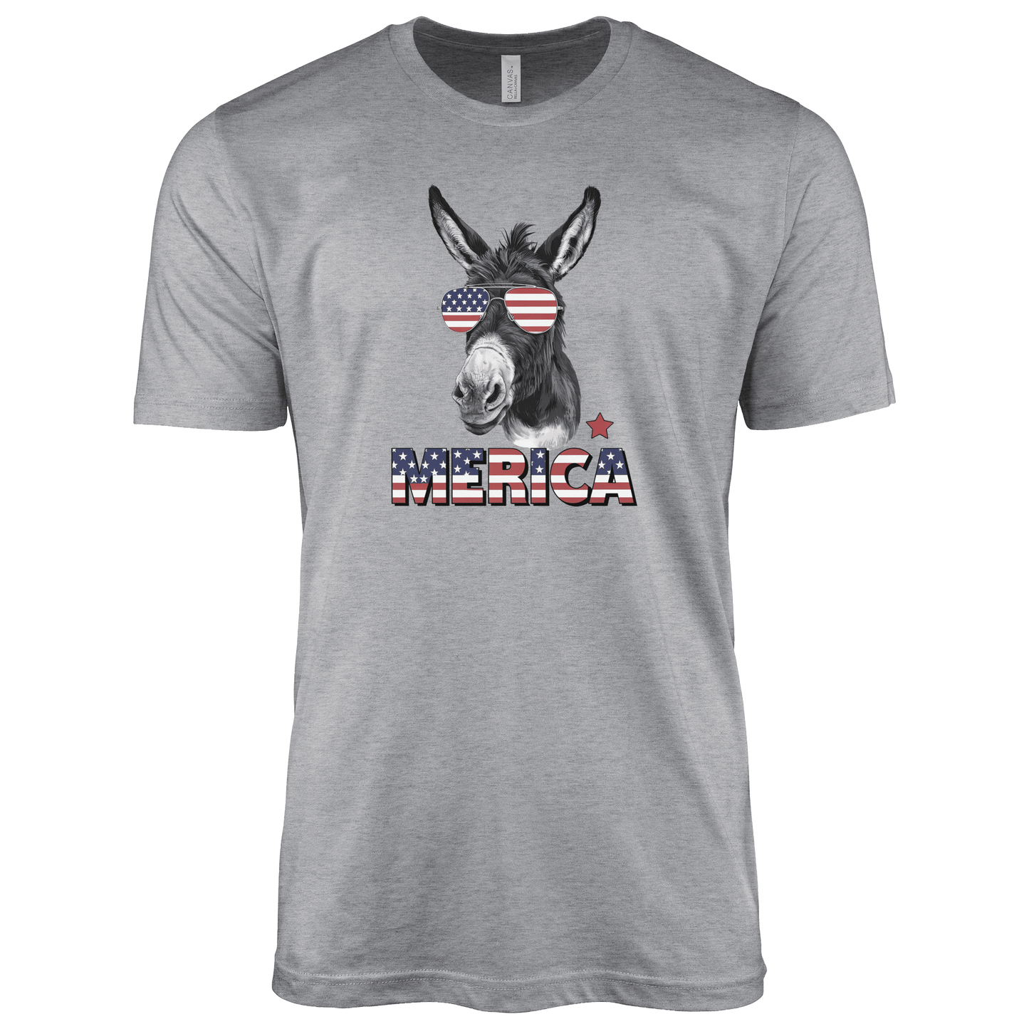 T-Shirt Adult T-shirt / S / Athletic Heather Patriotic Donkey with Sunglasses Shirt