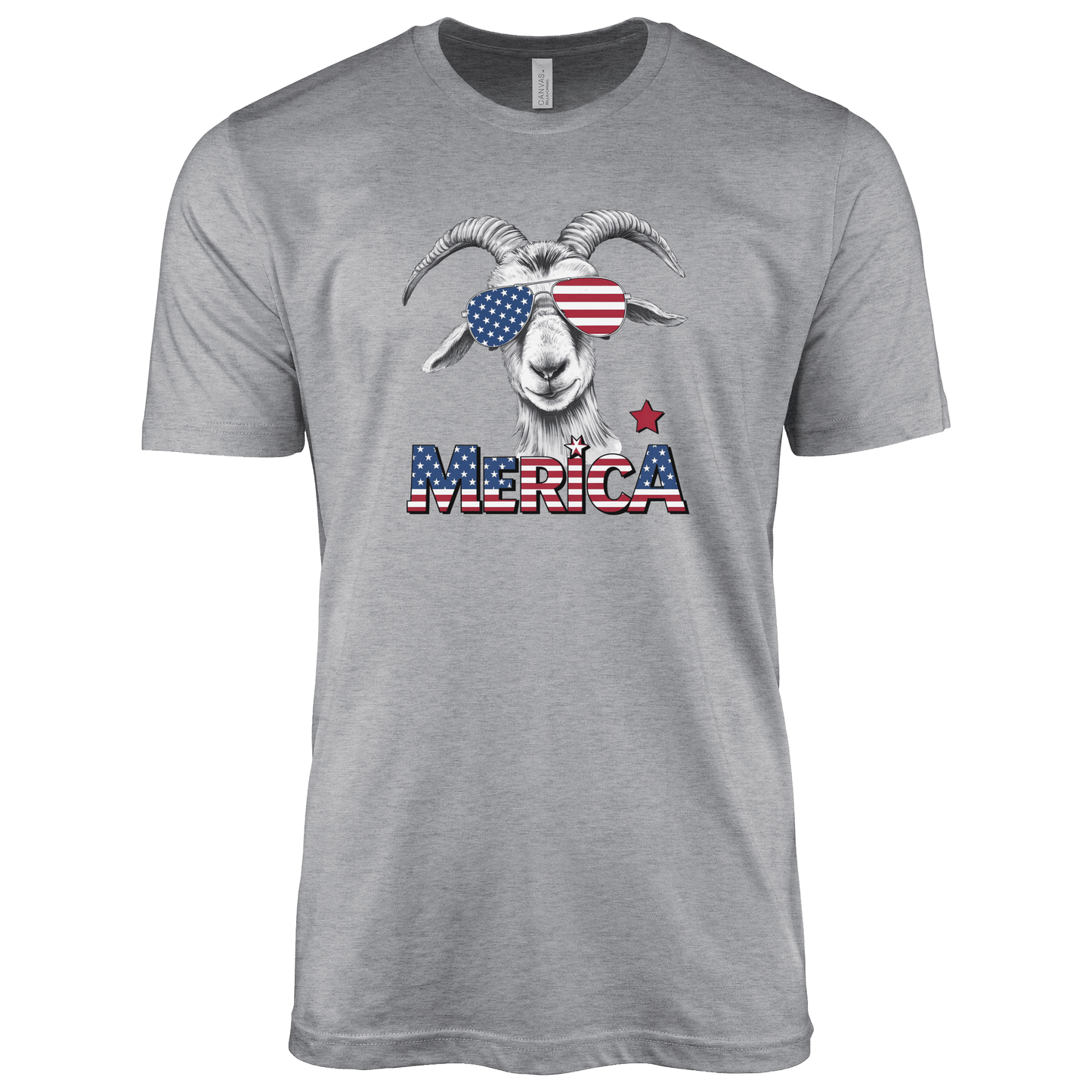 T-Shirt Adult T-shirt / S / Athletic Heather Patriotic Goat With Sunglasses Shirt