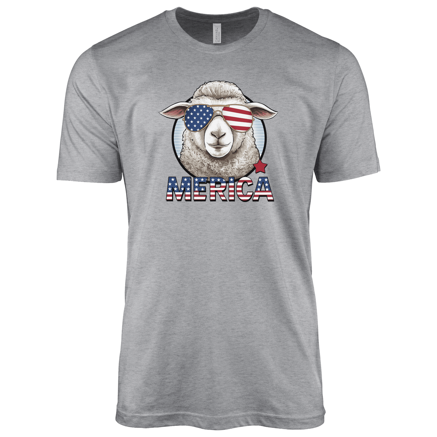 T-Shirt Adult T-shirt / S / Athletic Heather Patriotic Sheep with Sunglasses Shirt