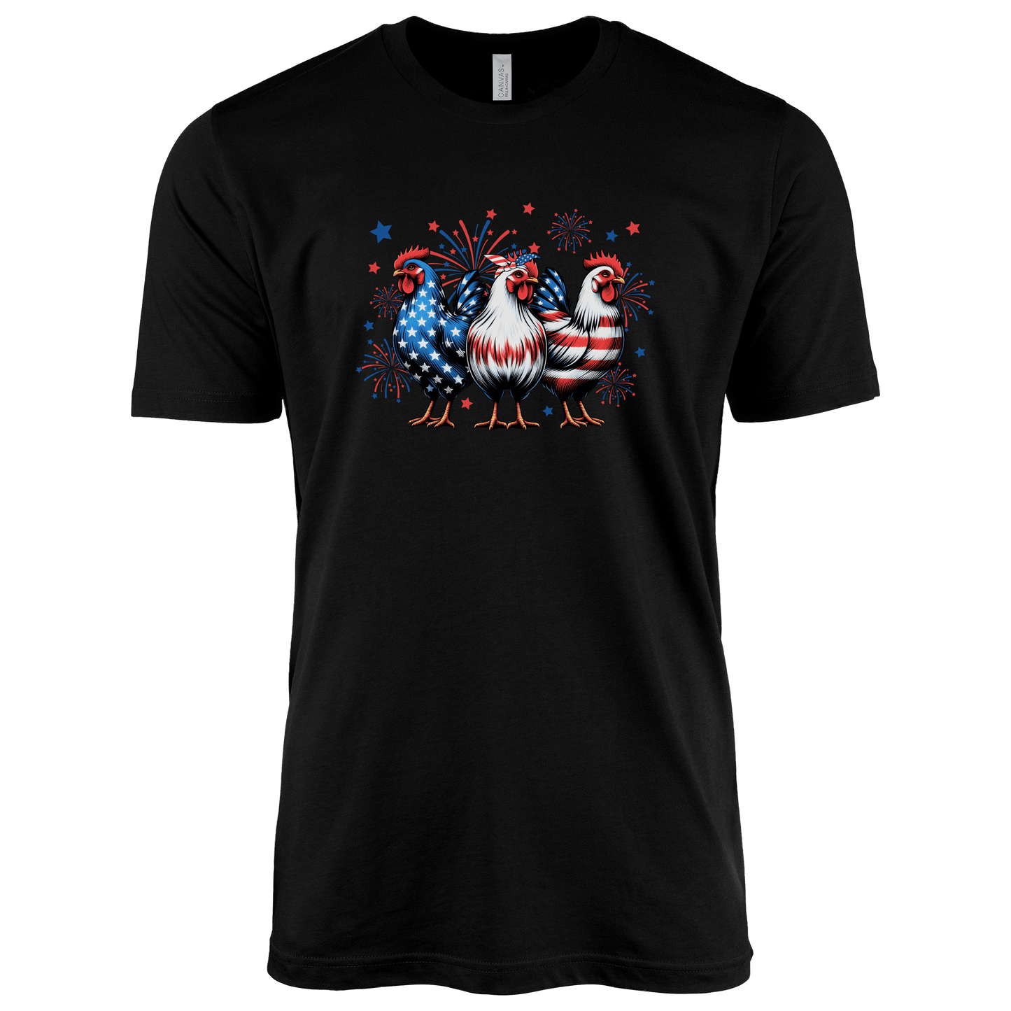 T-Shirt Adult T-shirt / S / Black Patriotic American Chickens Shirt