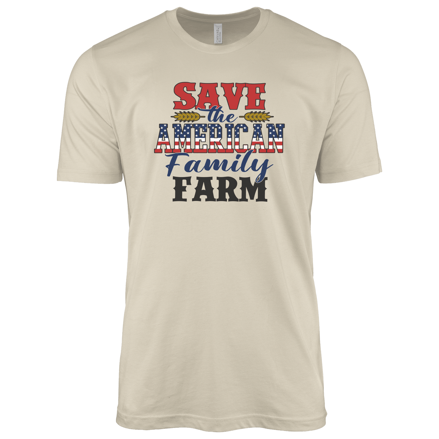 T-Shirt Adult T-shirt / S / Cream Patriotic Save the American Farm Shirt