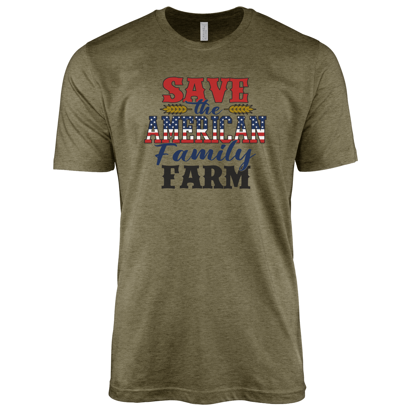 T-Shirt Adult T-shirt / S / Olive Patriotic Save the American Farm Shirt