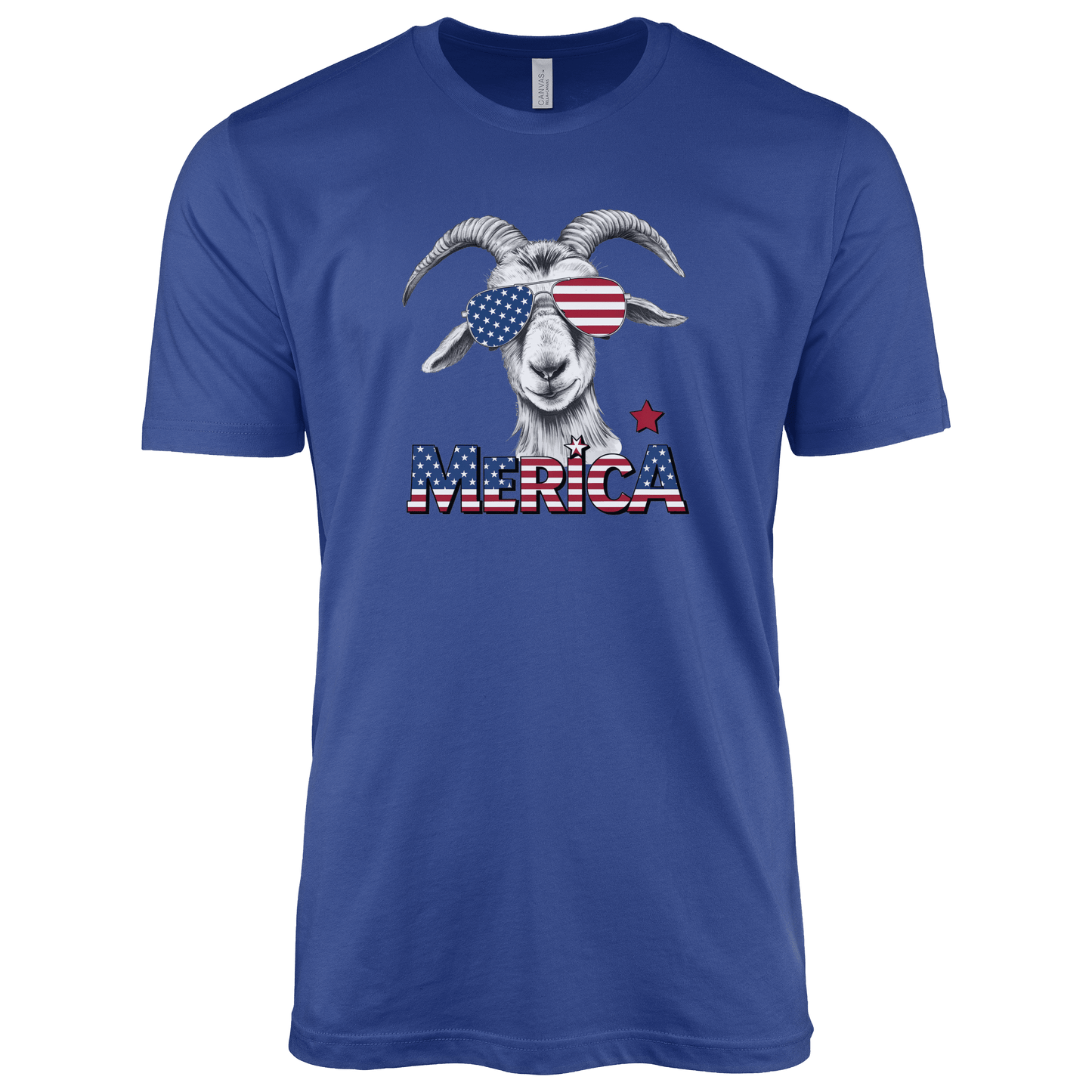 T-Shirt Adult T-shirt / S / True Royal Patriotic Goat With Sunglasses Shirt