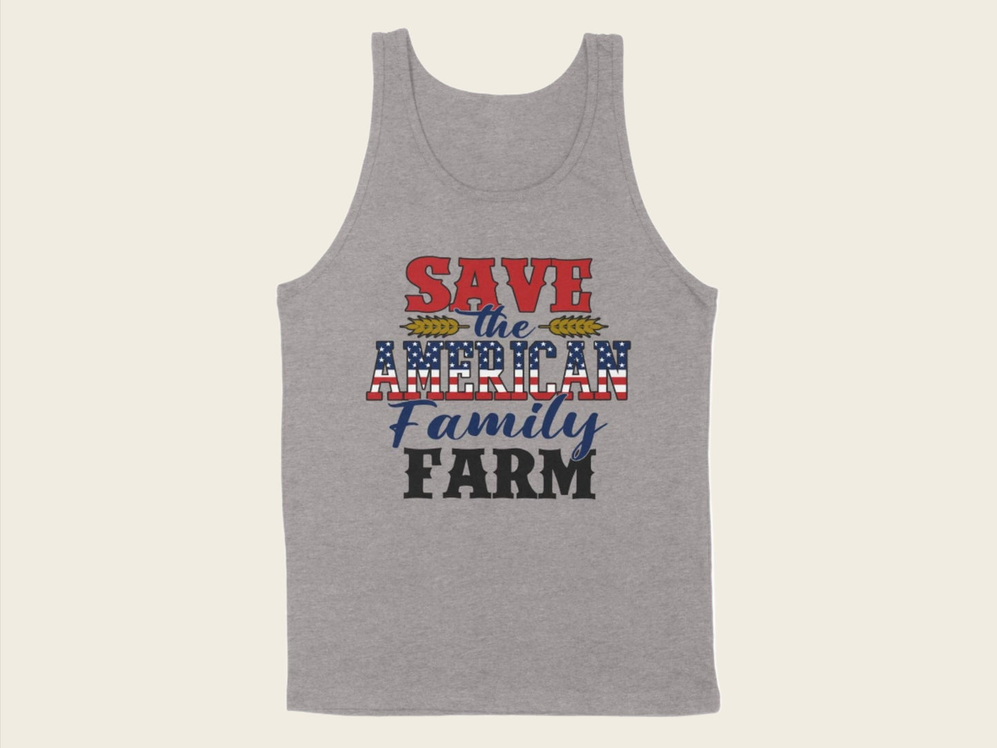 T-Shirt Adult Tank Top / S / Athletic Heather Patriotic Save the American Farm Shirt