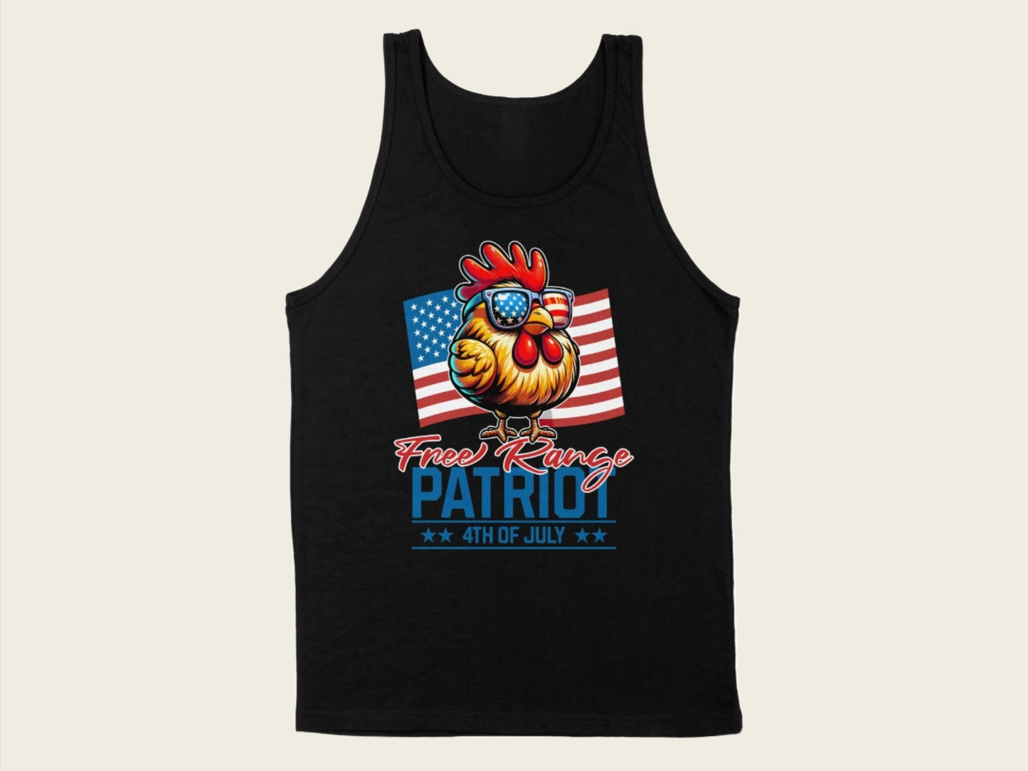 T-Shirt Adult Tank Top / S / Black Free Range Patriot 4th of July Shirt