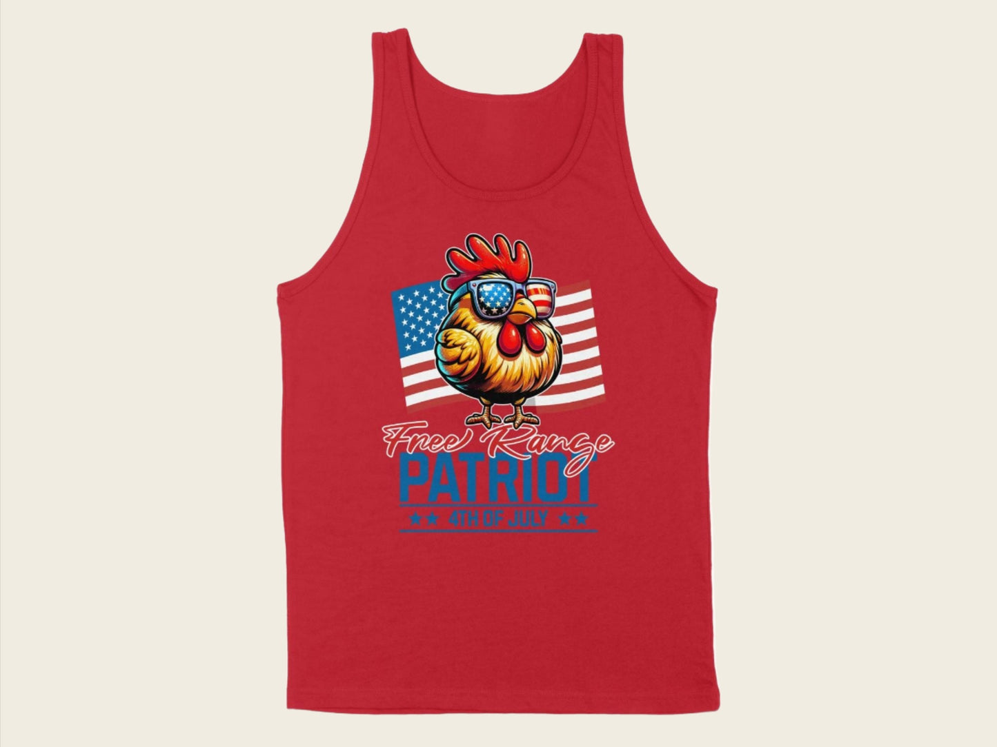 T-Shirt Adult Tank Top / S / Red Free Range Patriot 4th of July Shirt