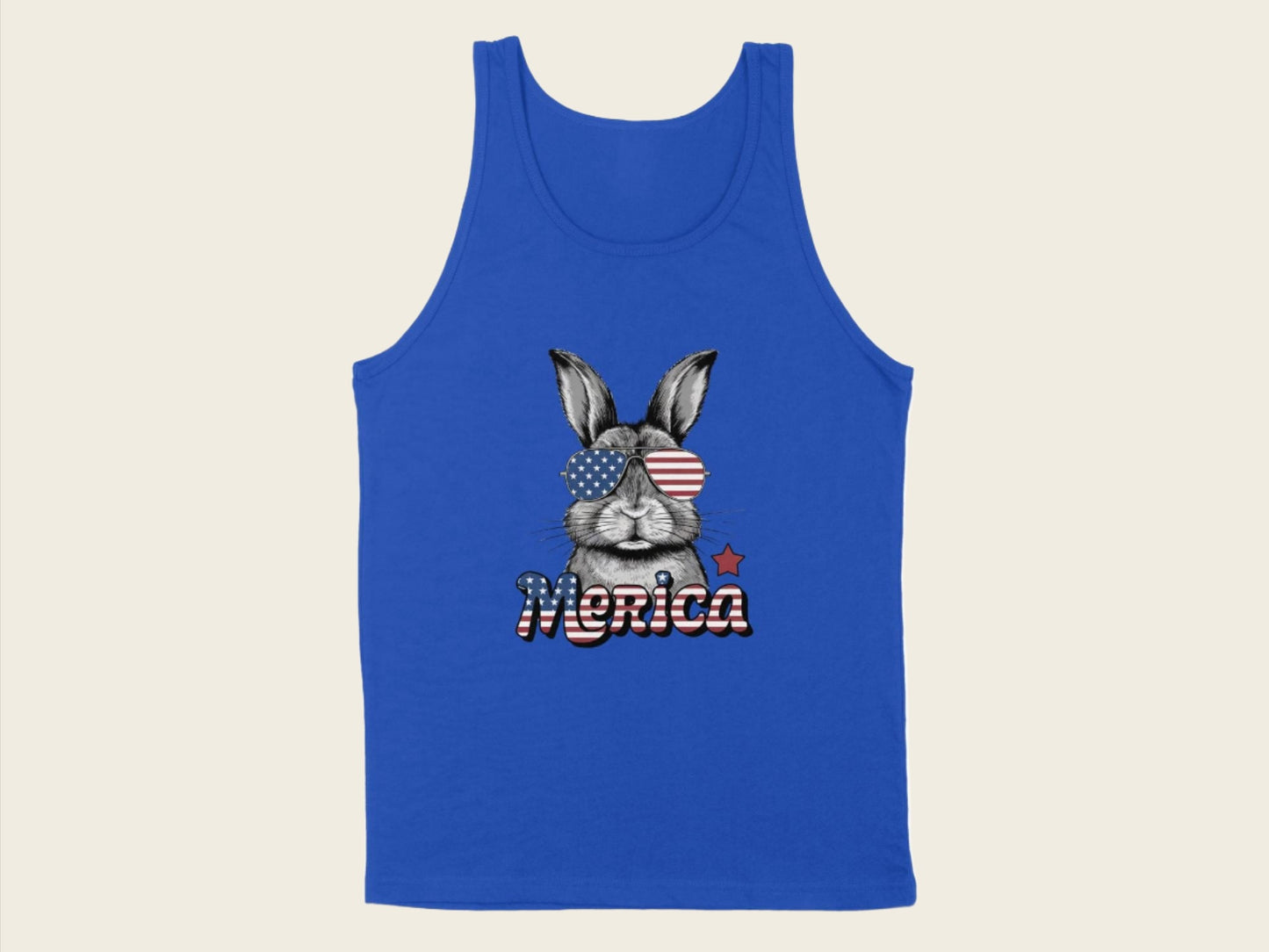 T-Shirt Adult Tank Top / S / True Royal Patriotic Rabbit With Sunglasses Shirt