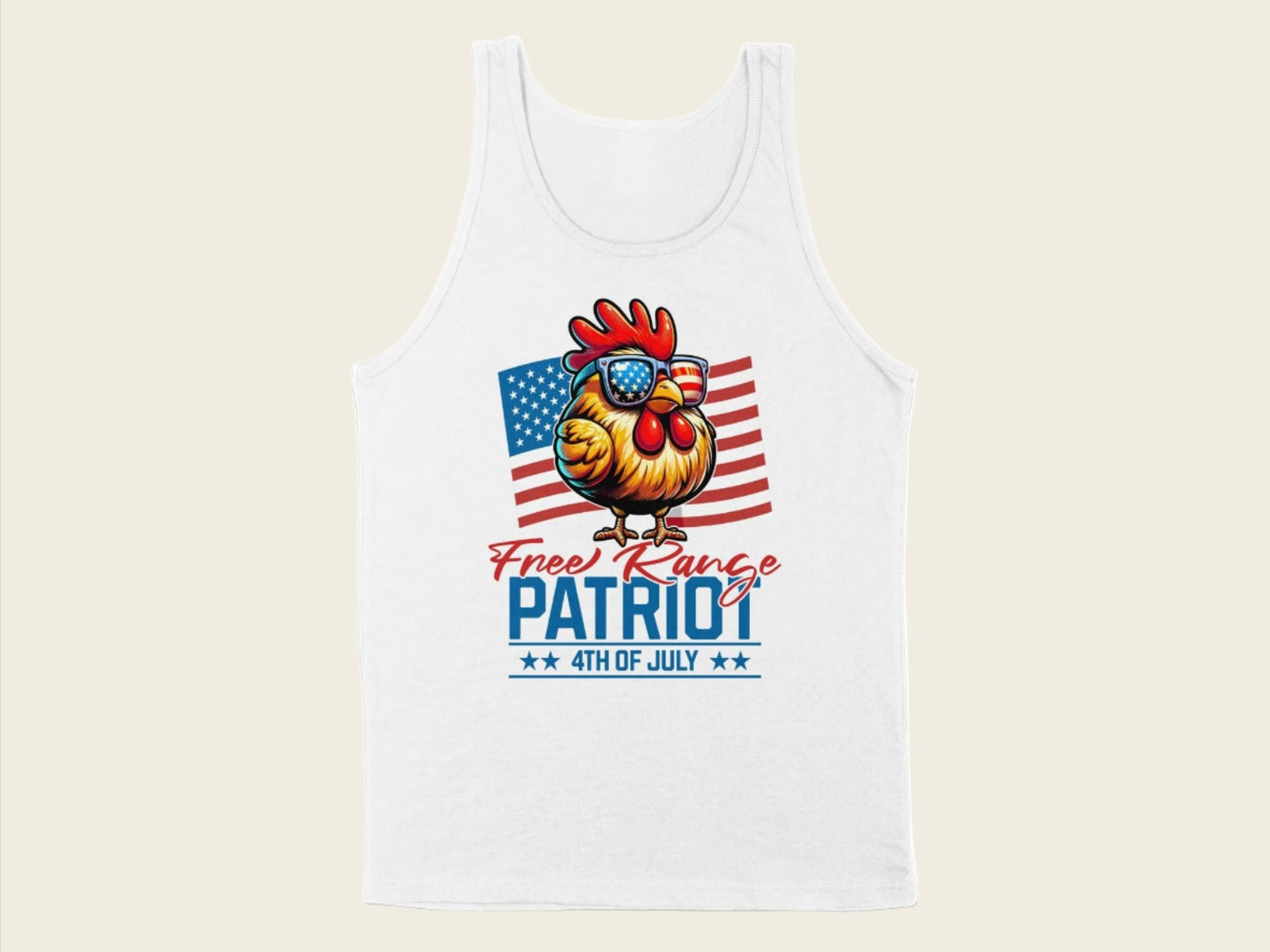 T-Shirt Adult Tank Top / S / White Free Range Patriot 4th of July Shirt