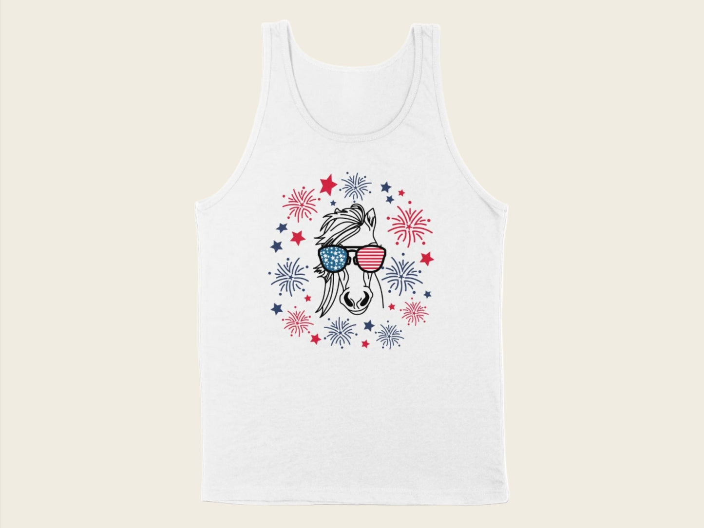 T-Shirt Patriotic Horse with Sunglasses Shirt