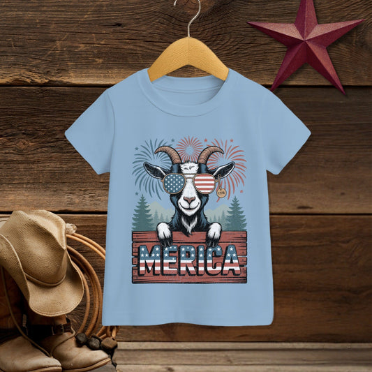 Toddler T-shirt Light Blue / 2T Merica Goat T-shirt (Toddler)