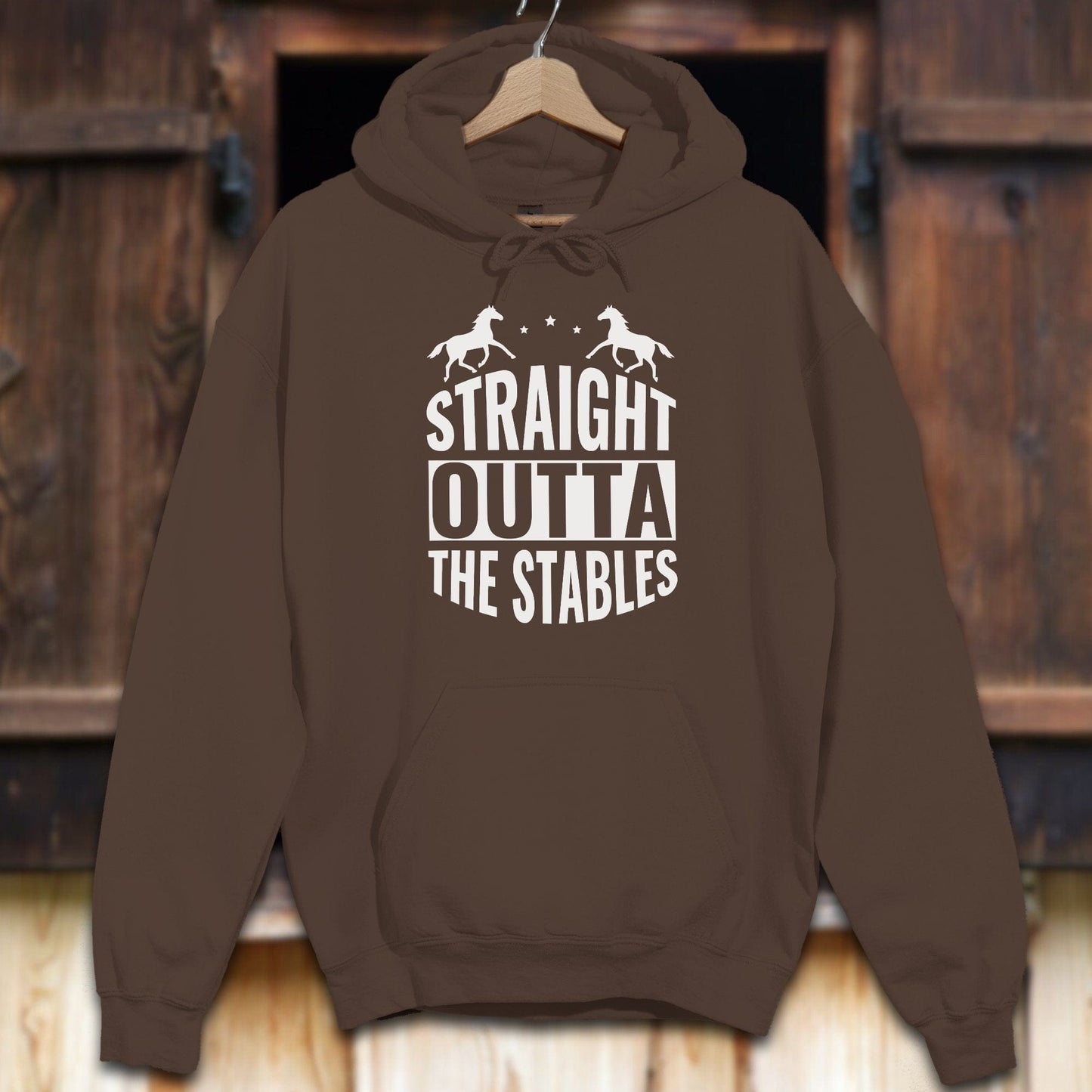 Unisex Hoodie Adult Hoodie / Chocolate / S Straight Outta The Stables Hoodie