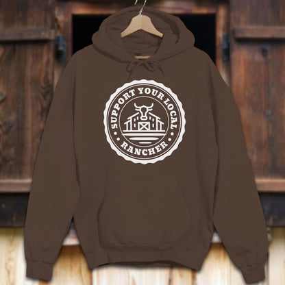 Unisex Hoodie Adult Hoodie / Chocolate / S Support Your Local Rancher Hoodie