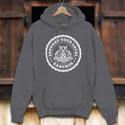 Unisex Hoodie Adult Hoodie / Dark Heather / S Support Your Local Rancher Hoodie