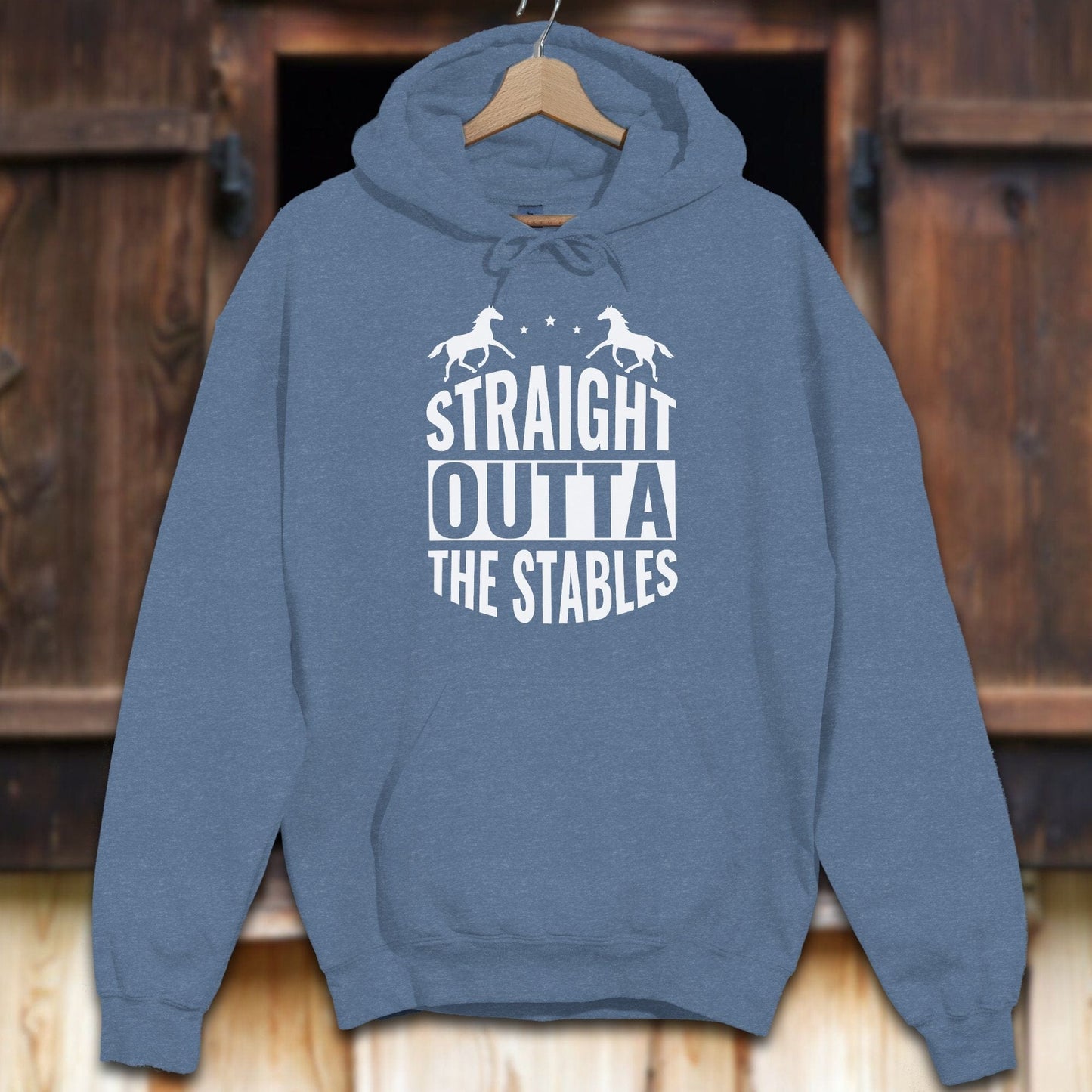 Unisex Hoodie Adult Hoodie / Heather Navy / S Straight Outta The Stables Hoodie