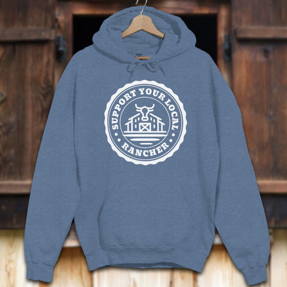 Unisex Hoodie Adult Hoodie / Heather Navy / S Support Your Local Rancher Hoodie