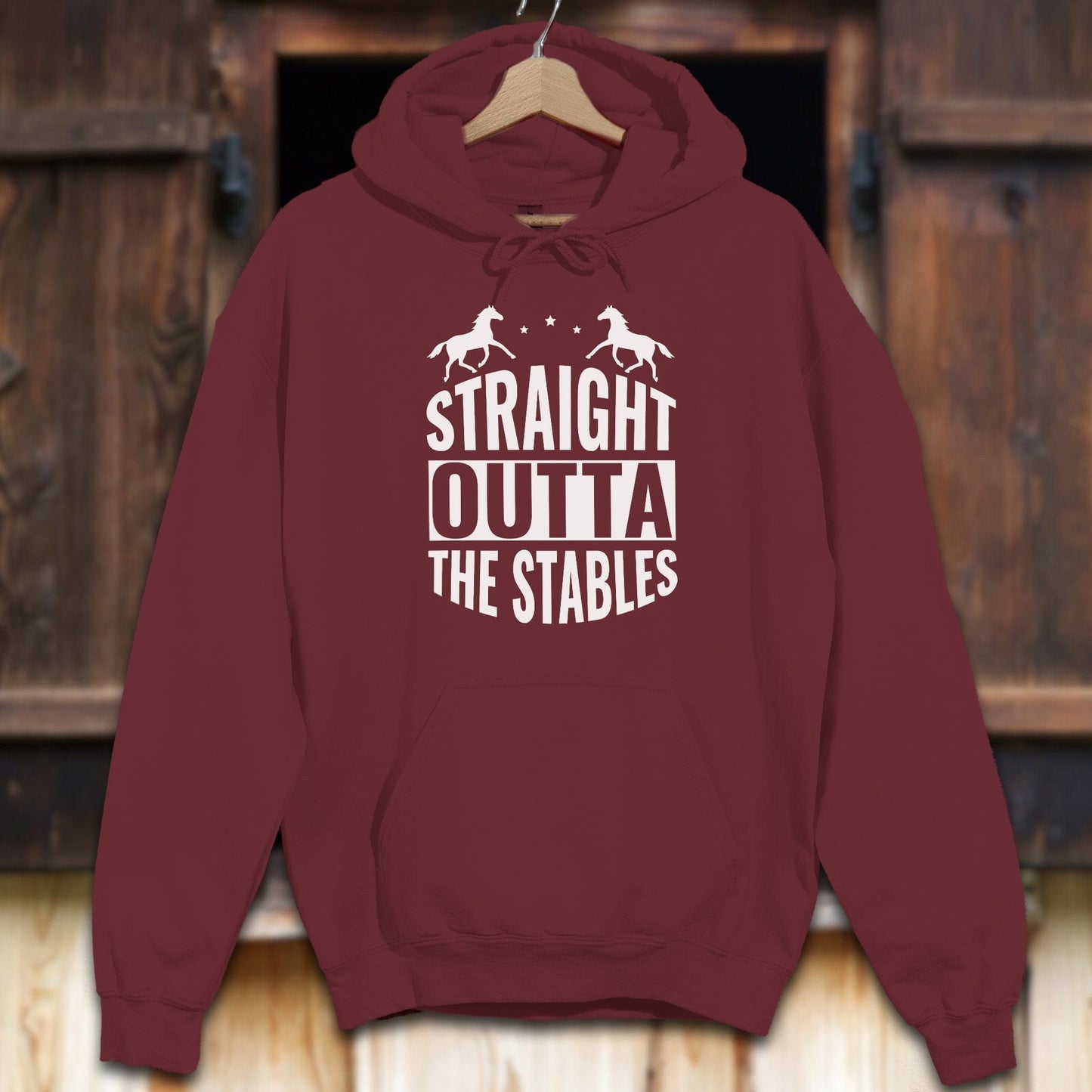 Unisex Hoodie Adult Hoodie / Maroon / S Straight Outta The Stables Hoodie