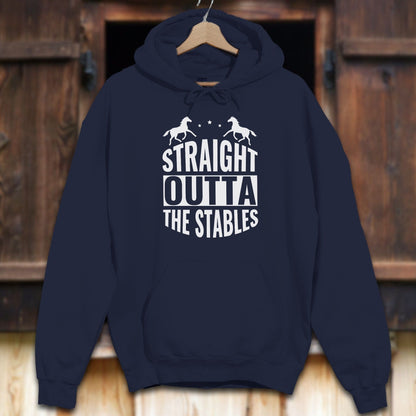 Unisex Hoodie Adult Hoodie / Navy / S Straight Outta The Stables Hoodie