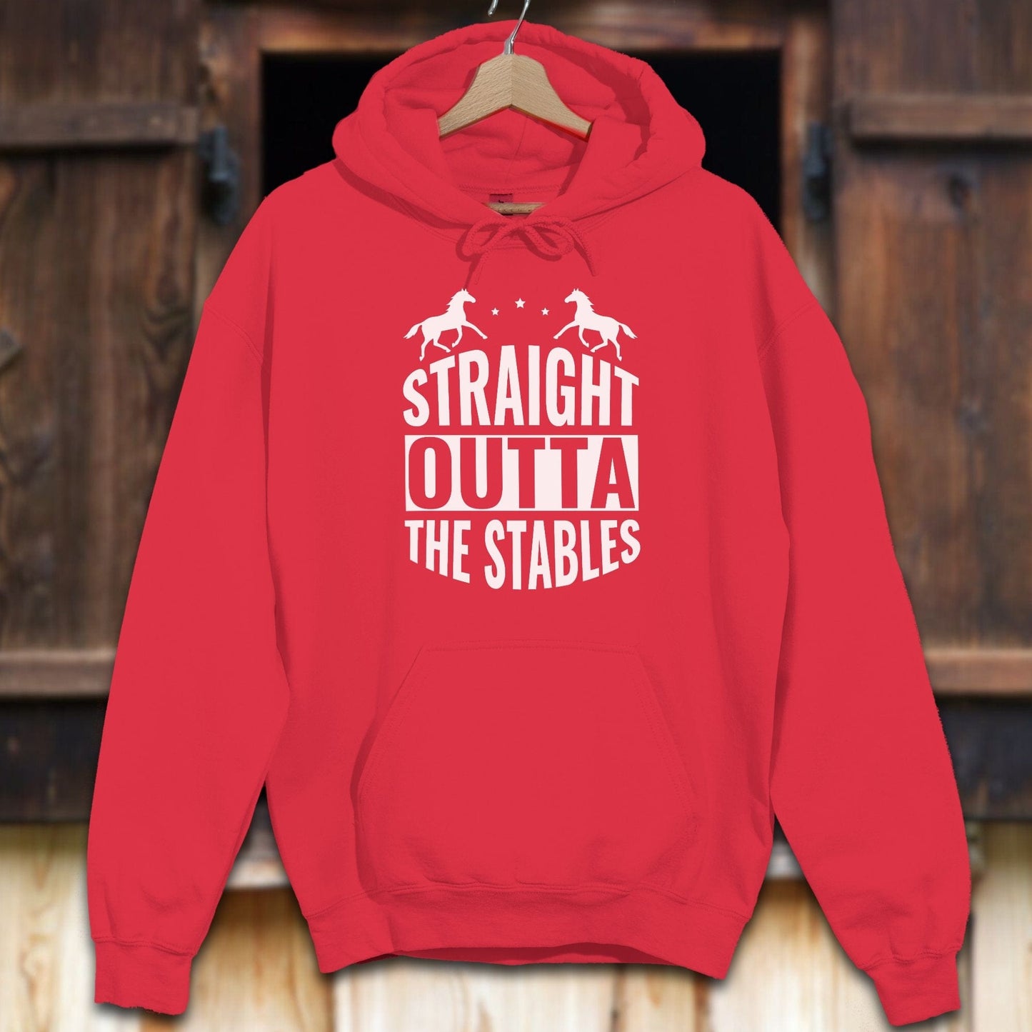 Unisex Hoodie Adult Hoodie / Red / S Straight Outta The Stables Hoodie