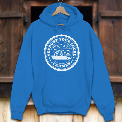 Unisex Hoodie Adult Hoodie / Royal / S Support Your Local Farmer Hoodie