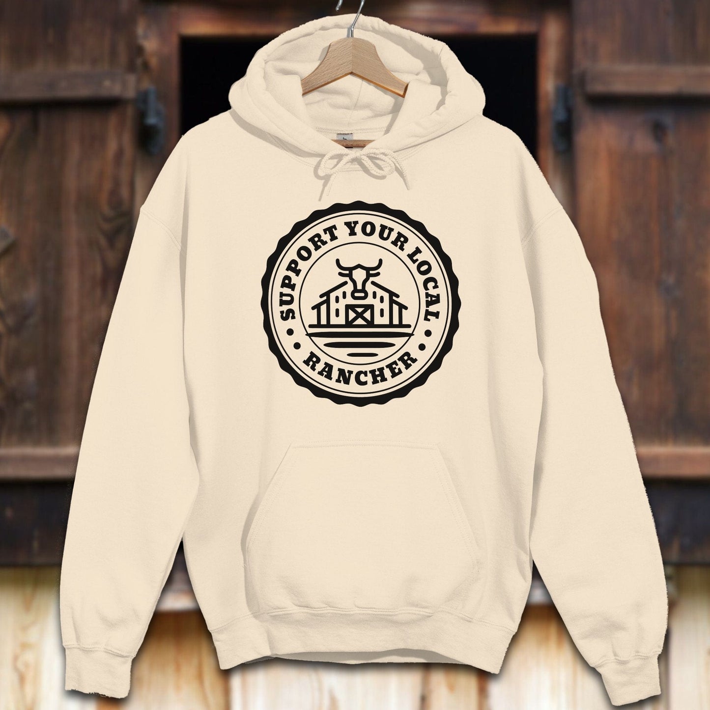 Unisex Hoodie Adult Hoodie / Sand / S Support Your Local Rancher Hoodie