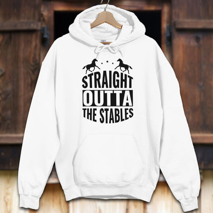 Unisex Hoodie Adult Hoodie / White / S Straight Outta The Stables Hoodie